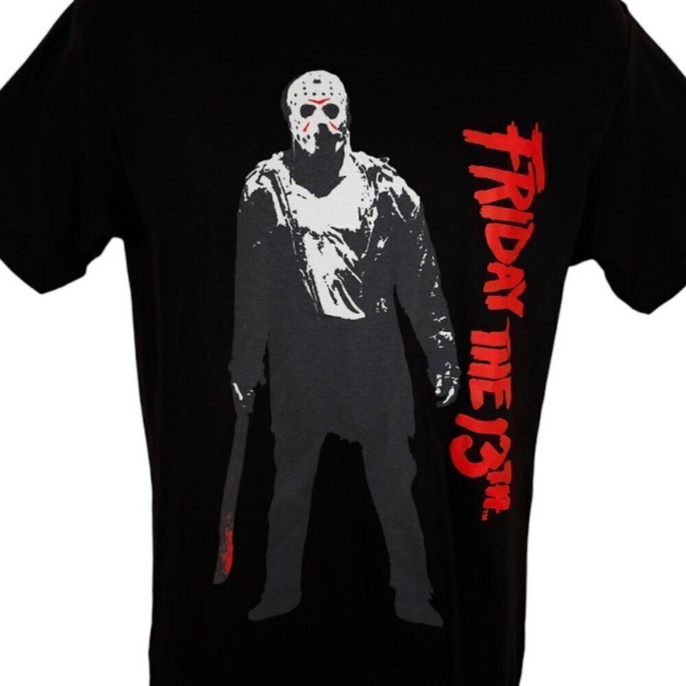 Friday The 13th T Shirt Mens Size Medium Black Jason Voorhees Horror Movie NEW